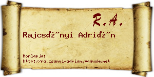 Rajcsányi Adrián névjegykártya